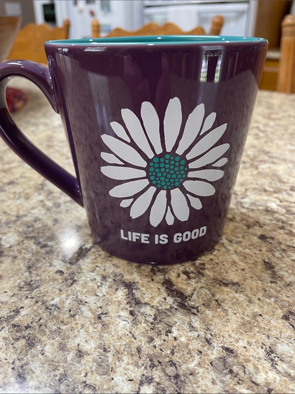 Life Is Good Daisy Coffee Mug. “Do what you love. Love what you do.” Purple EUC